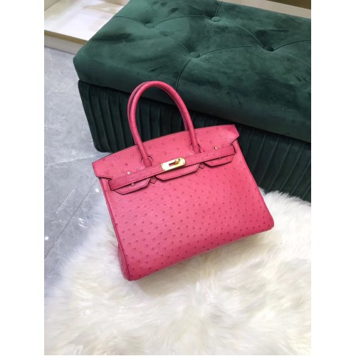 Hermes Birkin Bag Pelle di struzzo pelle originale HBK2530 rosa