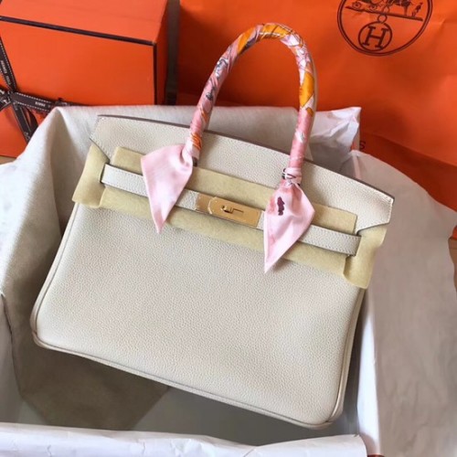 Hermes Birkin Tote Bag originale Togo Leather BK35 crema