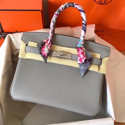 Hermes Birkin Tote Bag Originale Togo Leather BK35 grigio