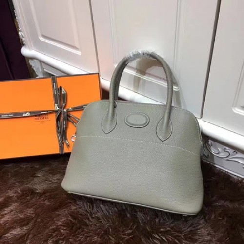 Hermes Bolide 31CM Tote Bag in pelle di vitello B3302 grigio