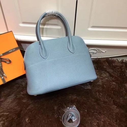 Hermes Bolide 31CM Tote Bag in pelle di vitello B3302 blu chiaro