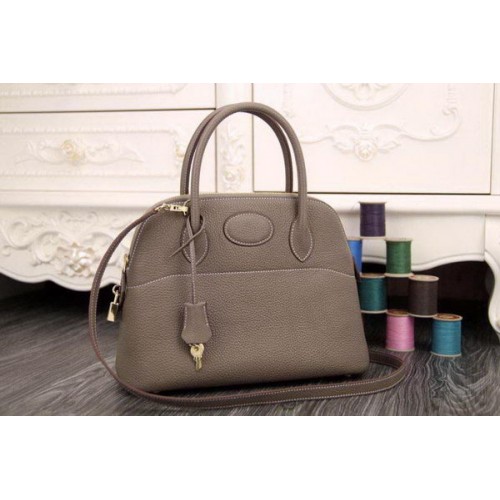 Hermes Bolide 31CM Tote Bag in pelle originale grigio