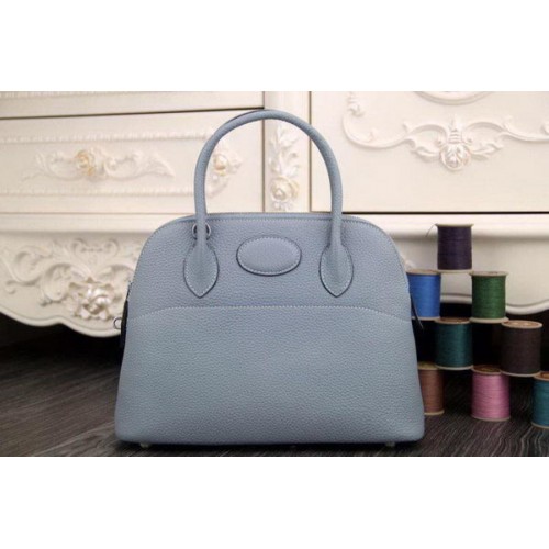 Hermes Bolide 31CM Tote Bag in pelle originale SkyBlue