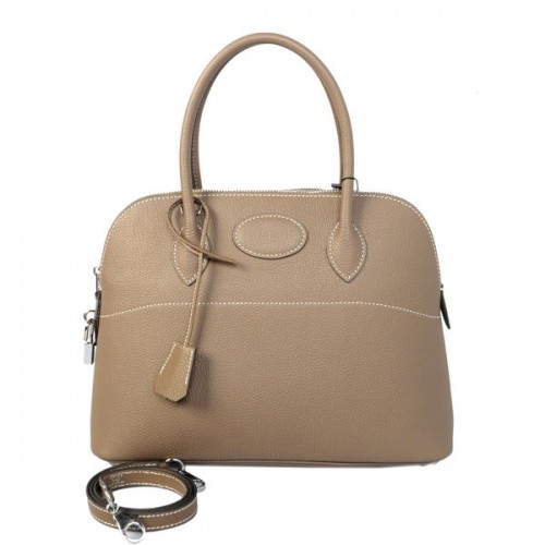 Hermes Bolide 31CM Tote Borse in pelle di vitello grigio