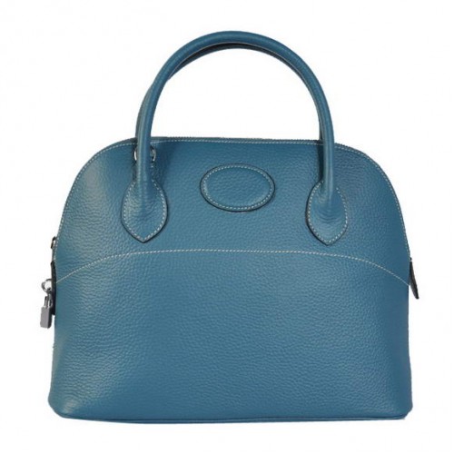 Hermes Bolide 31CM Tote Borse Clemence H1031 blu