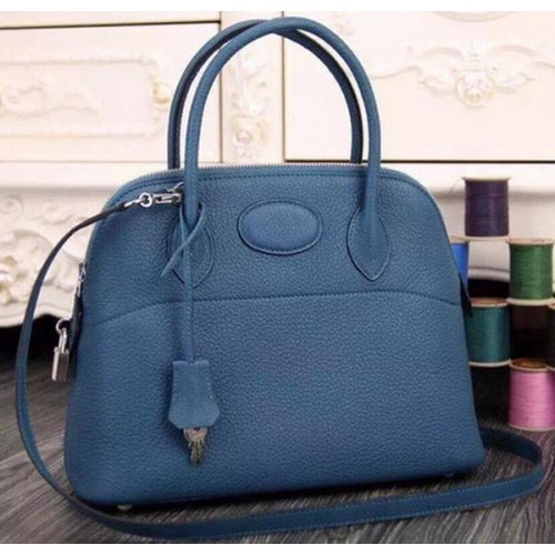 Hermes Bolide 37CM pelle di vitello Tote Bag B1004 blu