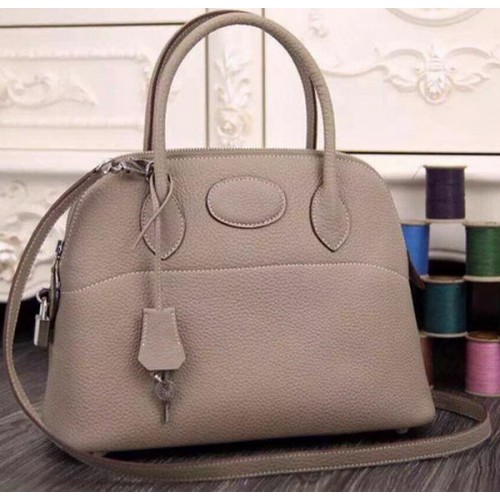 Hermes Bolide 37CM Tote Bag in pelle di vitello B1004 grigio chiaro