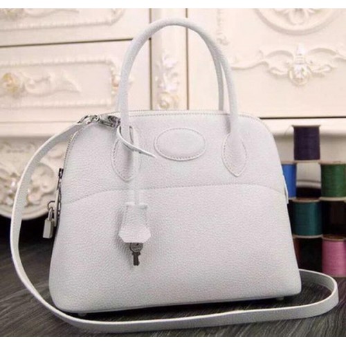 Hermes Bolide 37CM pelle di vitello Tote Bag B1004 bianco