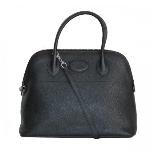 Hermes Bolide 37CM pelle di vitello Tote Borse H509084 nero