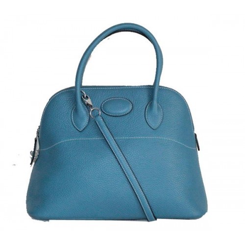 Hermes Bolide 37CM pelle di vitello Tote Borse H509084 blu