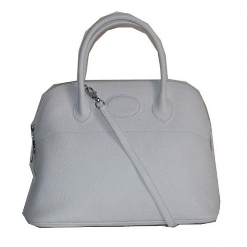 Hermes Bolide 37CM pelle di vitello Tote Borse H509084 Bianco