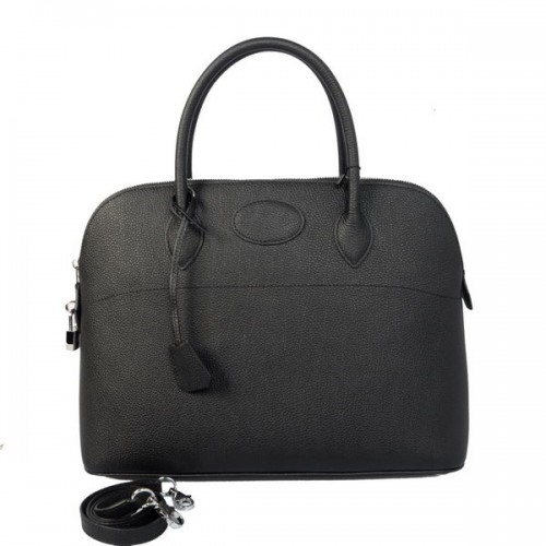 Hermes Bolide 37CM Tote Borse in pelle di vitello nero