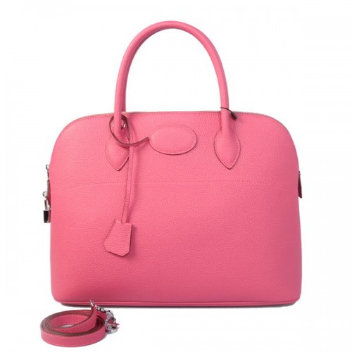 Hermes Bolide 37CM Tote Borse in pelle di vitello rosa