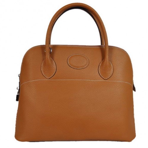 Hermes Bolide 37CM Tote Borse Clemence H1037 Camel