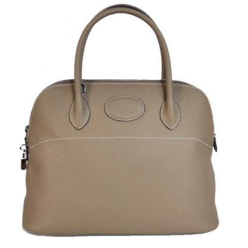 Hermes Bolide 37CM Tote Borse Clemence H1037 grigio