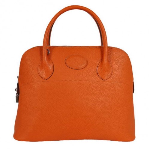 Hermes Bolide 37CM Tote Borse Clemence H1037 Arancione