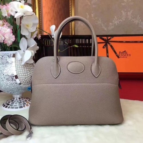 Hermes Bolide originale Tote Bag in pelle B1007 grigio chiaro