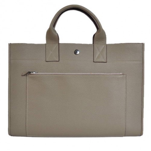 Cartella Hermes 40CM Clemence Borsa in pelle grigia