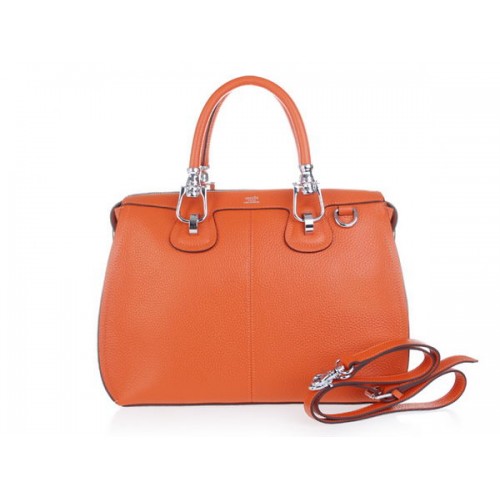 Borsa a tracolla in pelle di vitello Hermes H0322 arancione