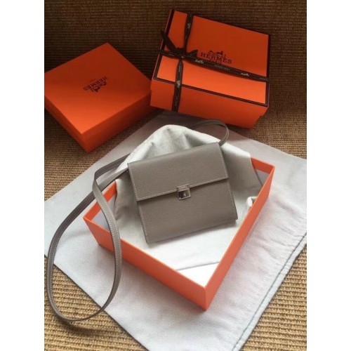 Hermes Pochette Epsom in pelle di vitello H0589 grigio