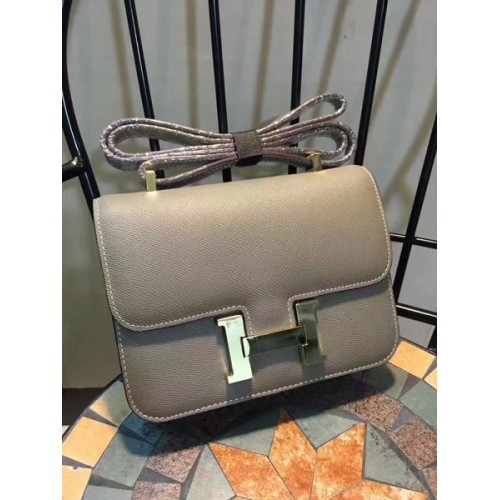 Hermes Constance Borsa in pelle di vitello H9978 grigio