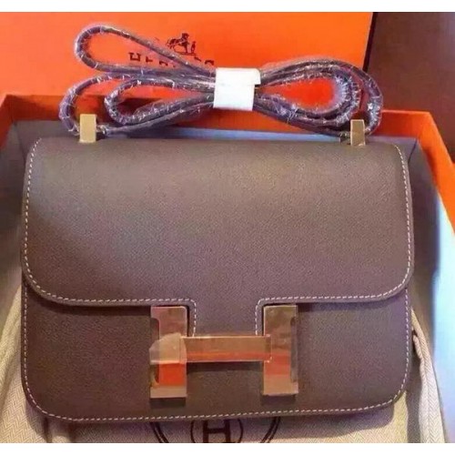 Hermes Constance Borsa in pelle di vitello H9999 grigio
