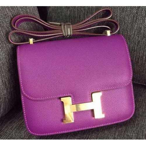 Hermes Costanza Borsa in pelle di vitello H9999 Viola