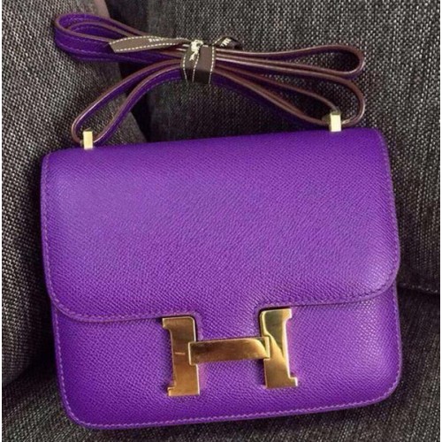 Hermes Costanza Borsa in pelle di vitello H9999 viola