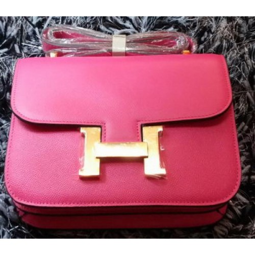 Hermes Costanza Borsa Litchi Pelle H9998 Rosa