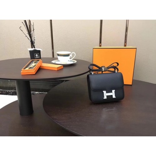Hermes Constance Borsa originale in pelle di vitello H9910 nero