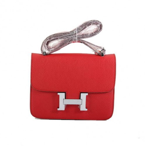 Hermes Constance Bag Red Togo Leather 1622S Argento hardware