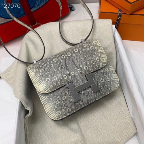 Borsa Hermes Constance Togo Origianl Pelle Di Lucertola H9999 Grigio