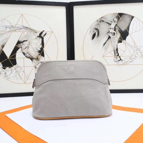 Borsa cosmetica Hermes H3699 grigio chiaro