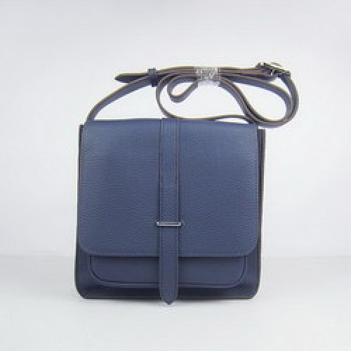 Borse a tracolla in pelle di mucca Hermes Deep-Blue H2811