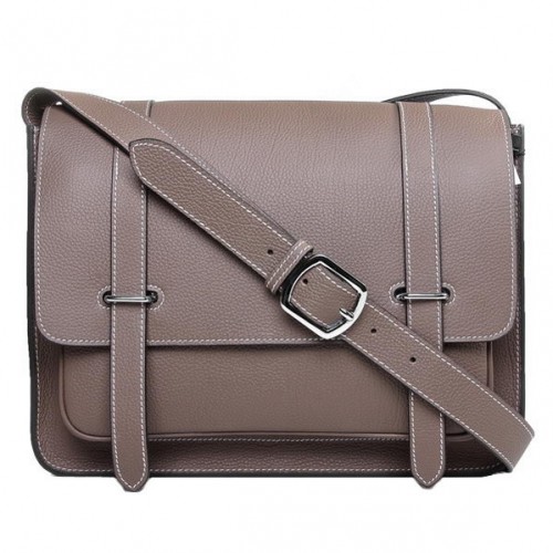 Hermes Etriviere Messenger Bag Togo Pelle H1069 Grigio