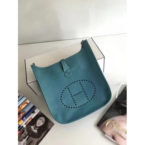 Hermes Evelyne 30cm Messenger Bag E3301 Azzurro