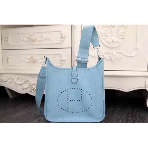 Hermes Evelyne 28 centimetri Messenger Bag in pelle originale H1188 SkyBlue