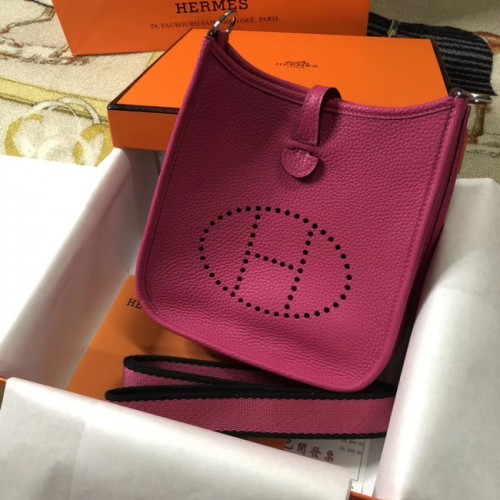 Hermes Evelyne mini 17 centimetri originale in pelle di vitello Messenger Bag H1187 rosa
