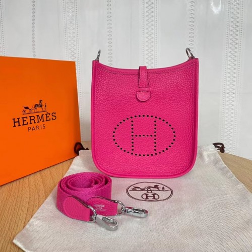 Hermes Evelyne originale togo pelle mini borsa a tracolla H15698 rosa caldo