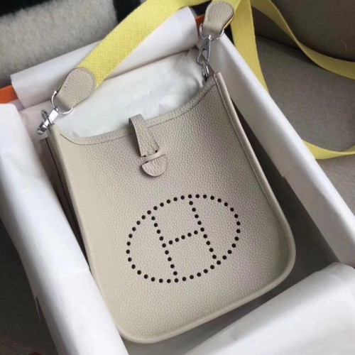 Hermes Evelyne originale togo pelle mini borsa a tracolla H15698 grigio chiaro