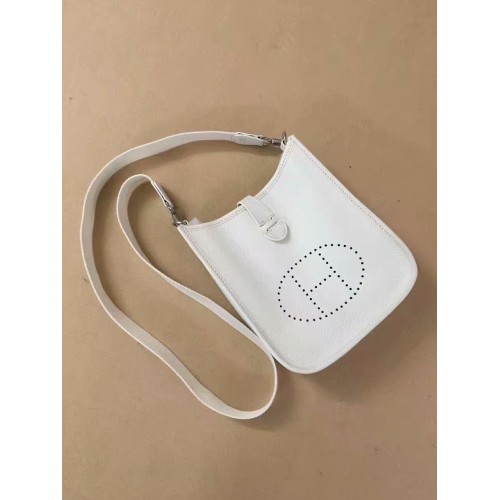Hermes Evelyne originale togo in pelle mini borsa a tracolla H15698 bianco