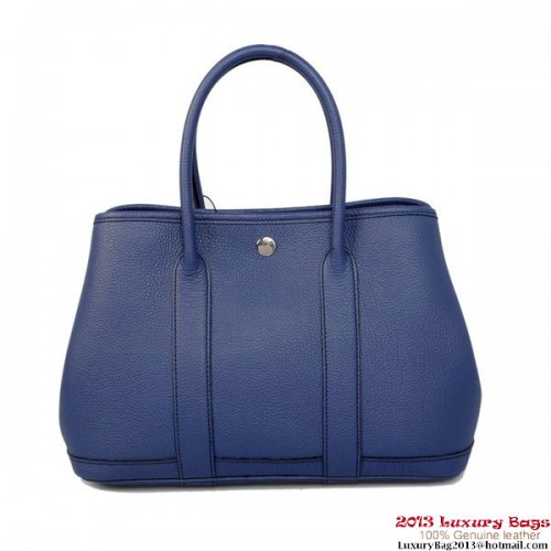 Hermes Garden Party 30CM Borsa in pelle di vitello A1288 blu