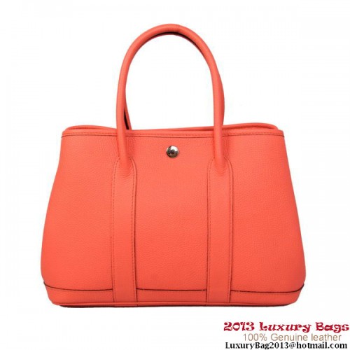 Hermes Garden Party 30CM Borsa in pelle di vitello A1288 rosso chiaro