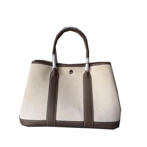 Hermes Garden Party 30cm borsa tela pelle H11S grigio