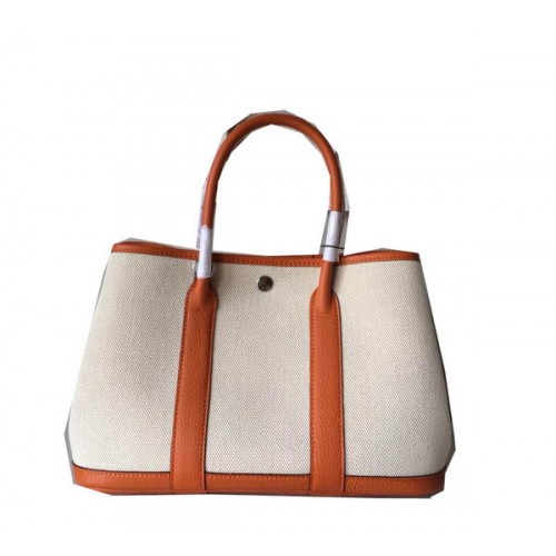 Hermes Garden Party 30cm borsa tela pelle H11S arancione