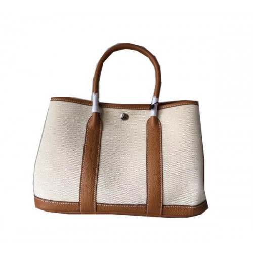 Hermes Garden Party 30CM Borsa Tela Pelle Grano H11S