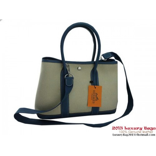 Hermes Garden Party 30CM Borsa in tessuto blu
