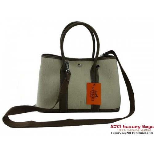Hermes Garden Party 30CM Borsa in tessuto grigio
