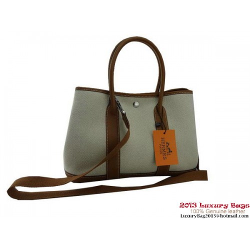 Hermes Garden Party 30CM Borsa in tessuto marrone chiaro