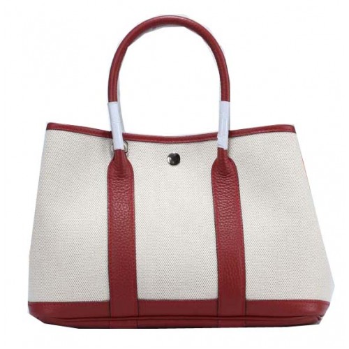 Hermes Garden Party 30 centimetri Tote Bag tela bordeaux